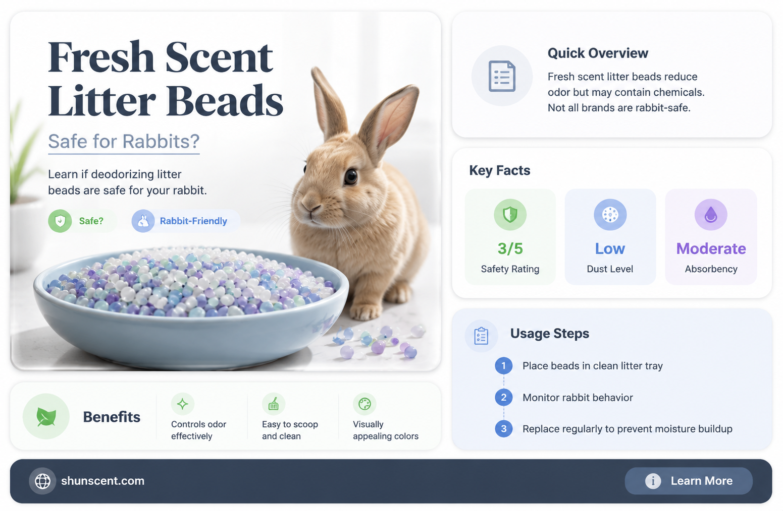 are fresh scent deodorizing litter beads safe for rabbits