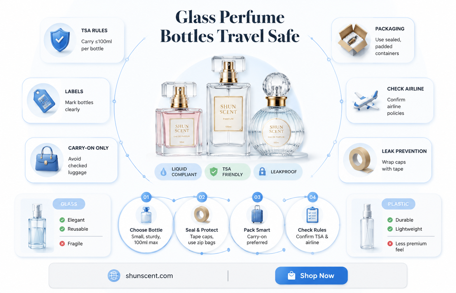are glass perfume bottles allowed on airplanes