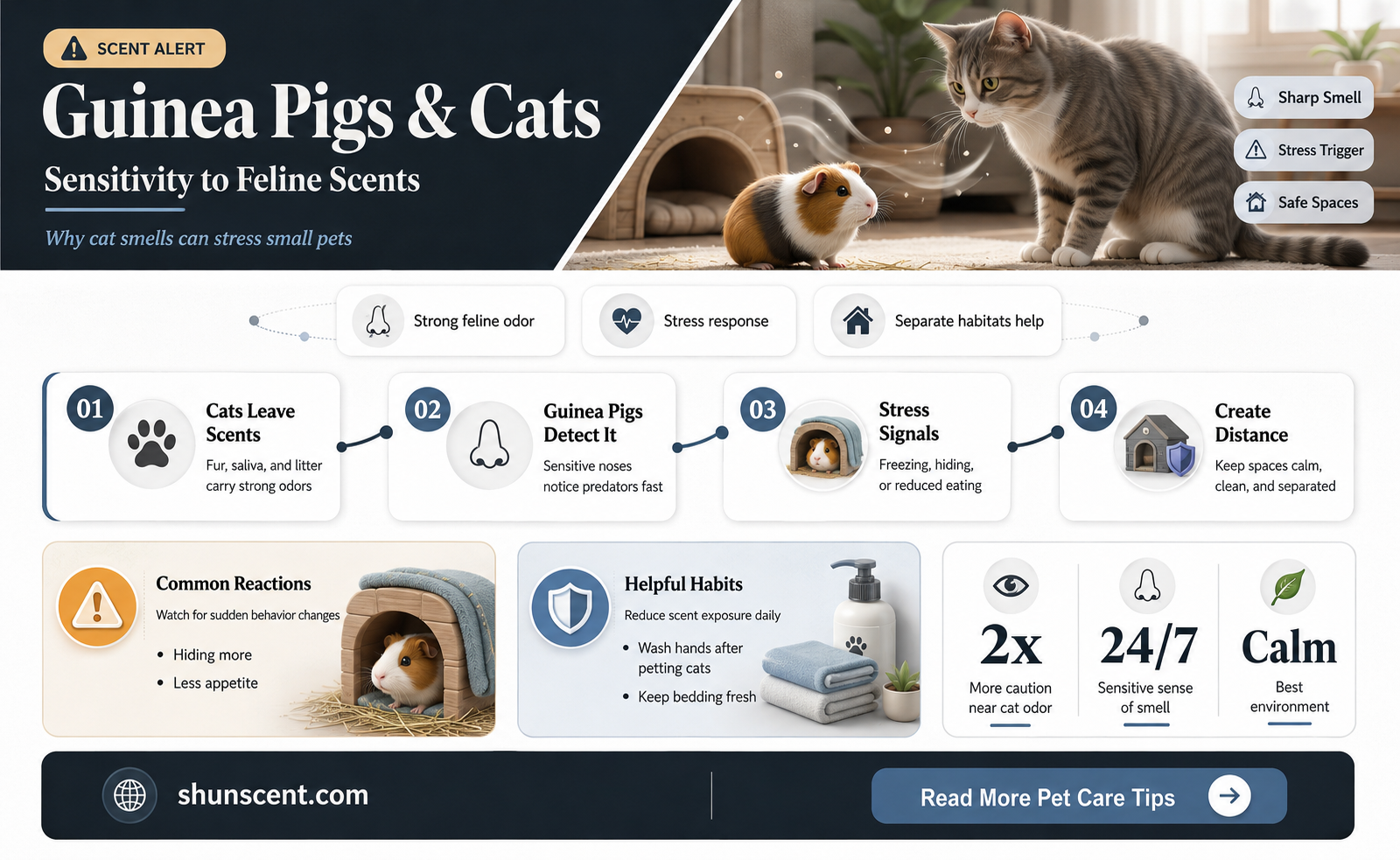 are guinea pigs sensitive to cat