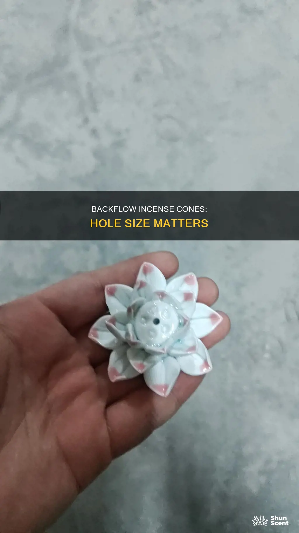 how big is the hole backflow incense cones work