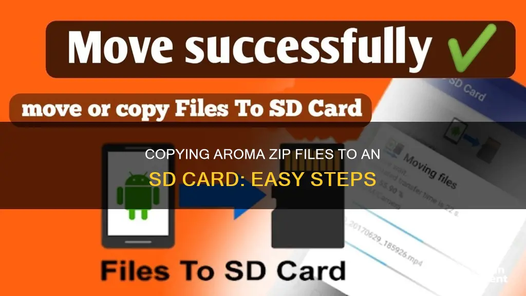 how copy aroma zip file to sd card