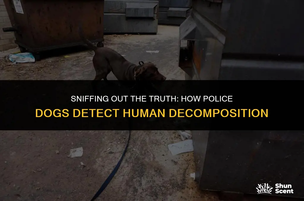 how do trained police dogs signal they smell human decomposition