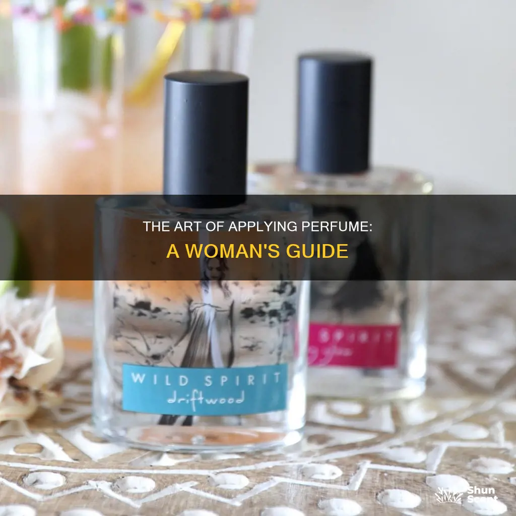 how do women put perfume on