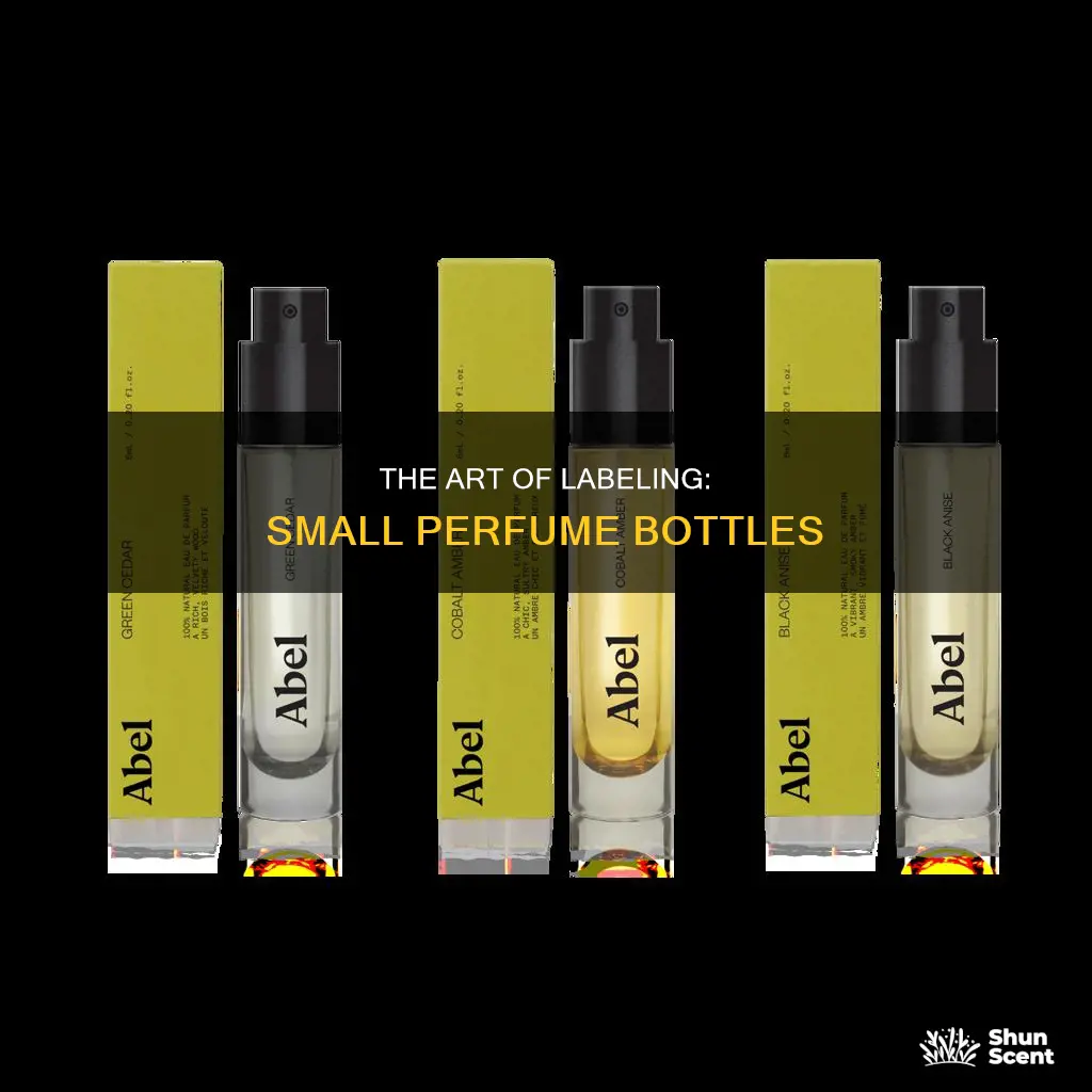 how do you label a small bottle of perfume