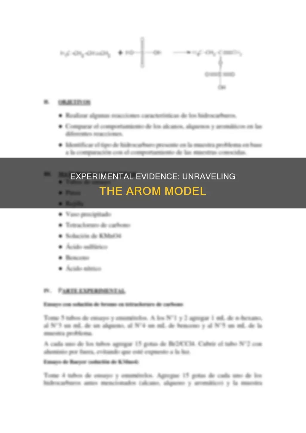 how experimenta evidence contributed to their model of the arom