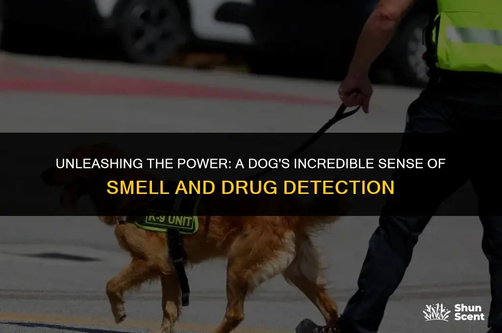how far away can a dog smell drugs