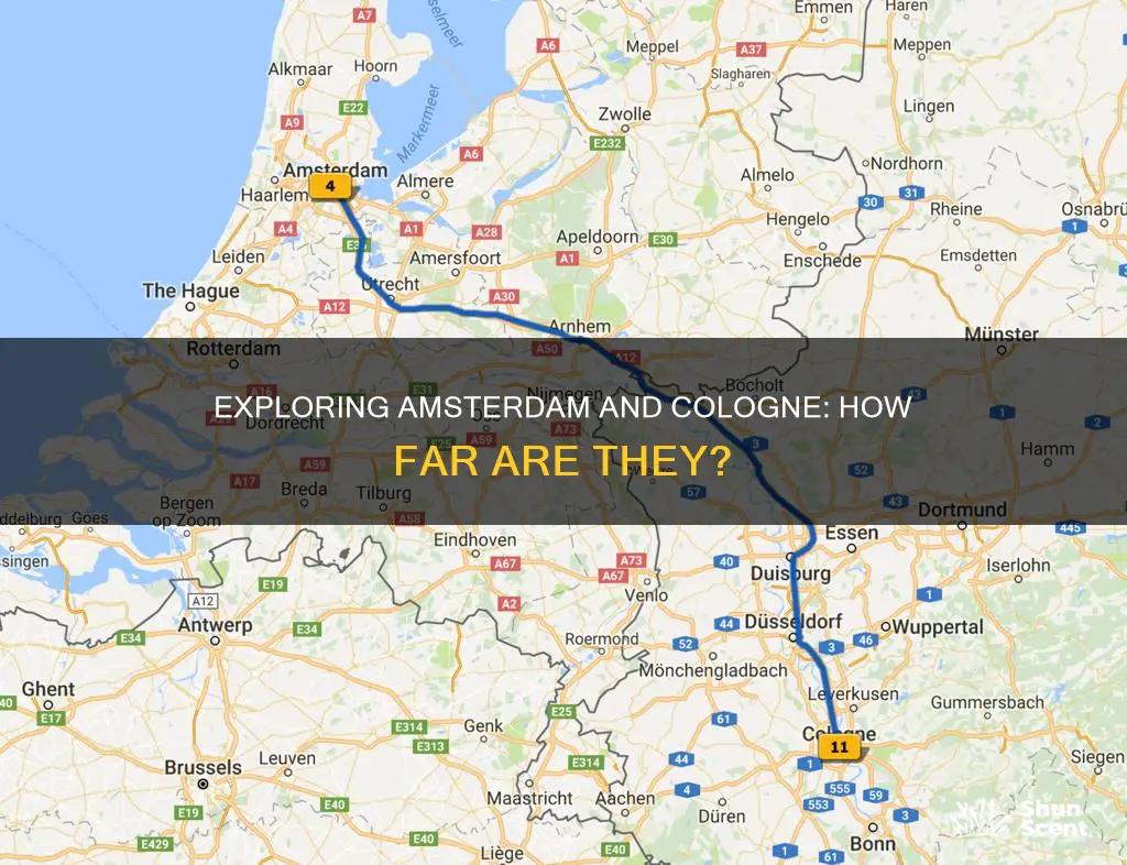 how far is cologne from amstromdam