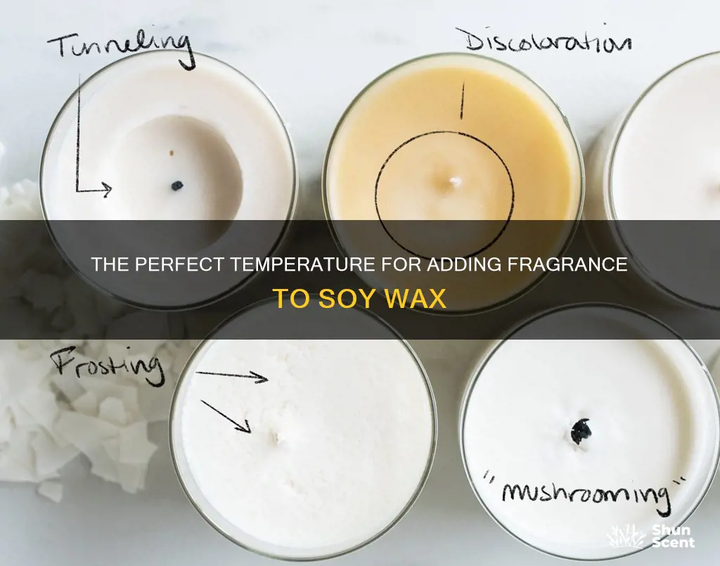 how hot should soy wax be to add fragrance