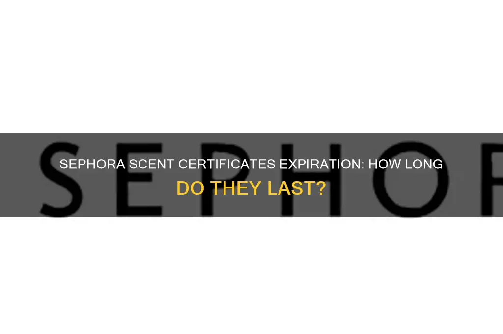 how long do sephor scent certificates last