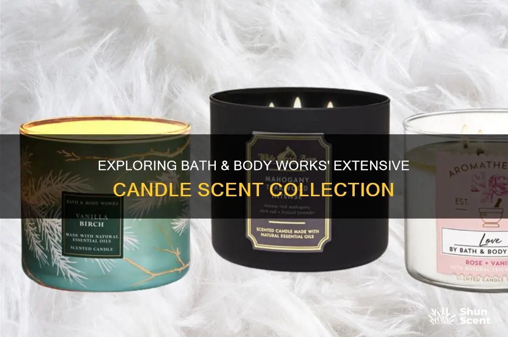 how many candle scents does bath and body works have