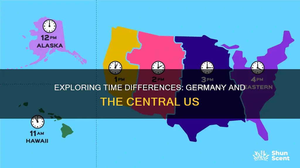 how many hours between cologne germany and central us