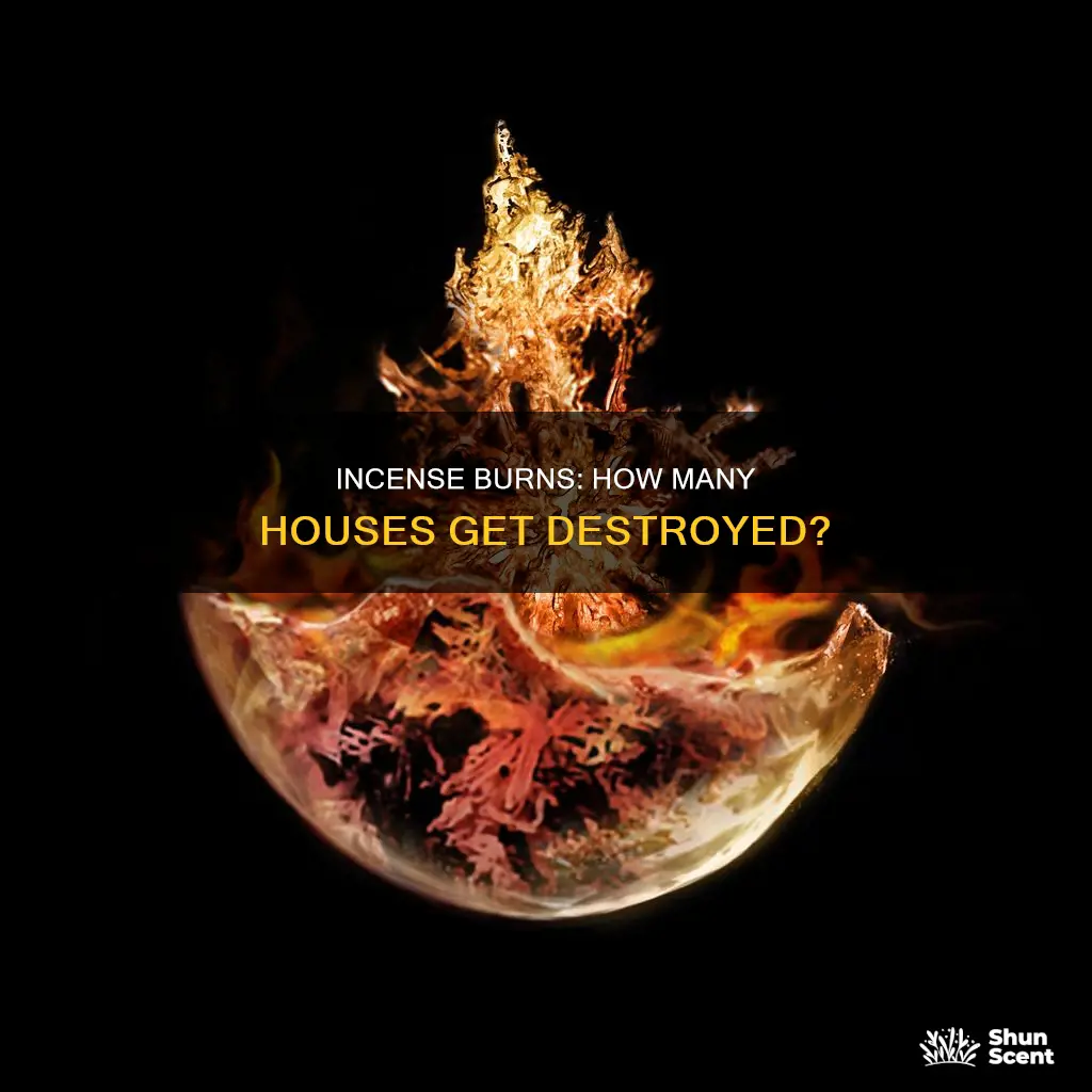 how many houses get burned down by incense