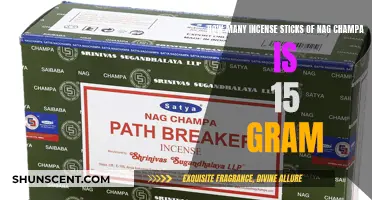 Incense Sticks: Nag Champa Quantity for 15 Grams