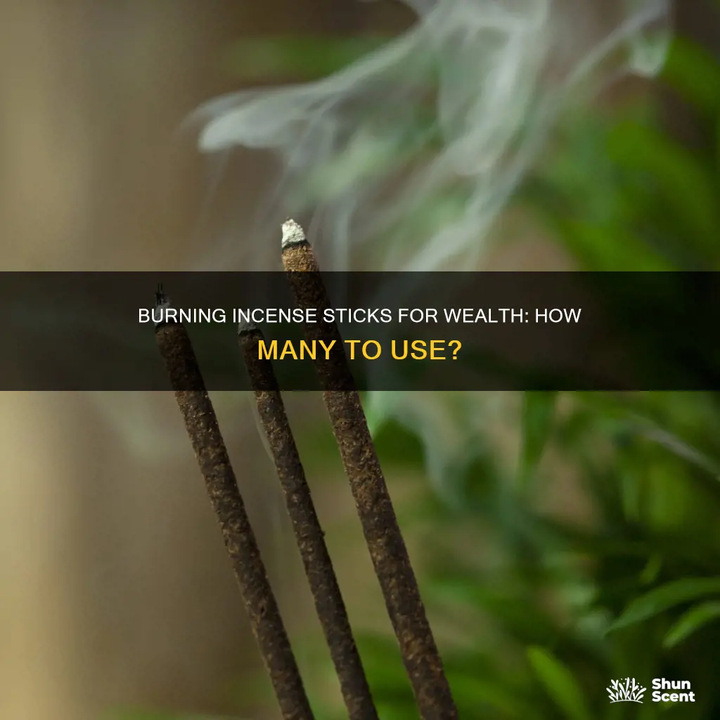 how many incense sticks to burn for money