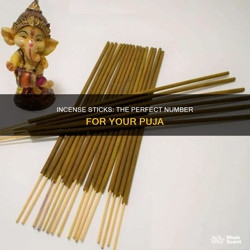 how many incense sticks to burn for puja
