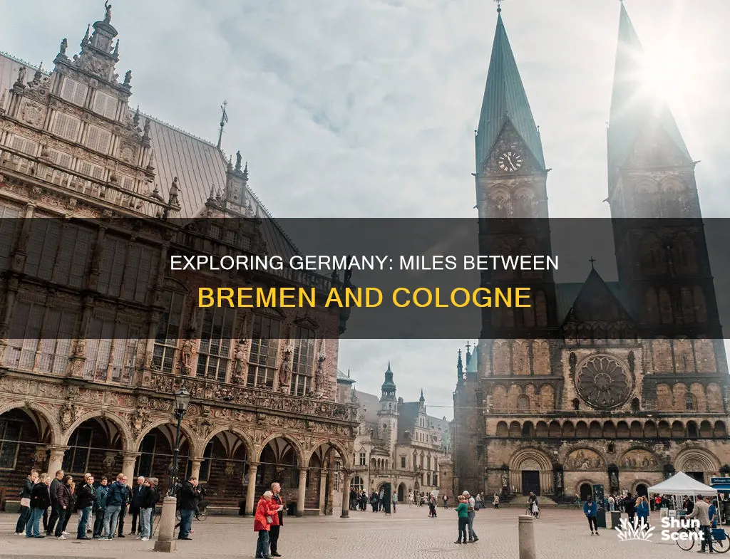 how many miles from bremen germany to cologne germany