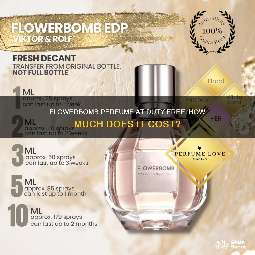how much is flowerbomb perfume at duty free