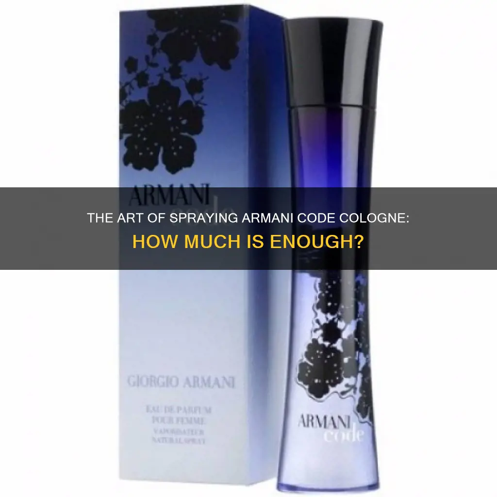 how much to spray armani code cologne