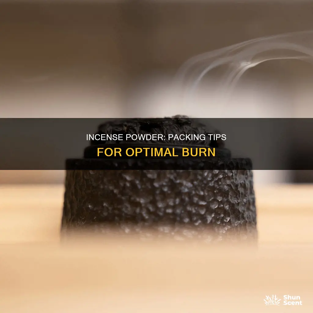 how tight to pack incense powder