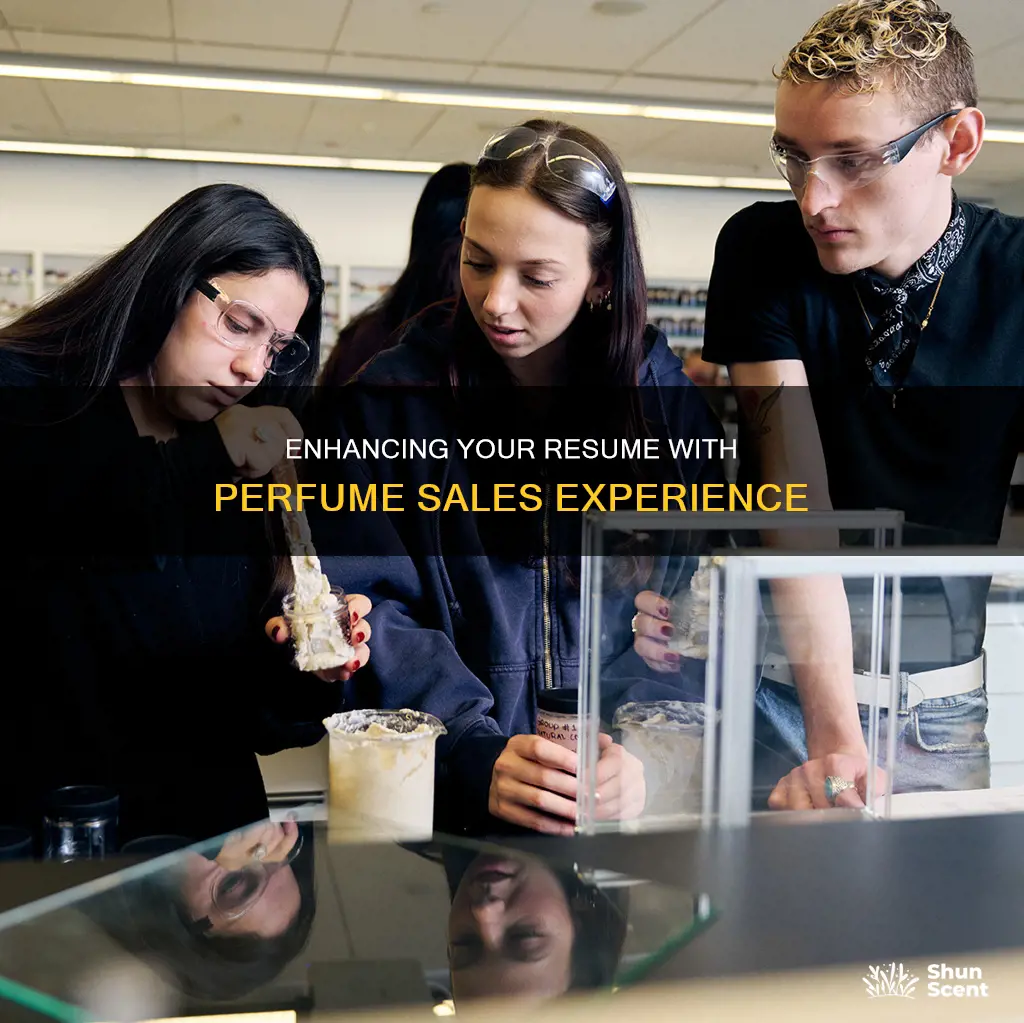 how to add perfume sales person experience on resume