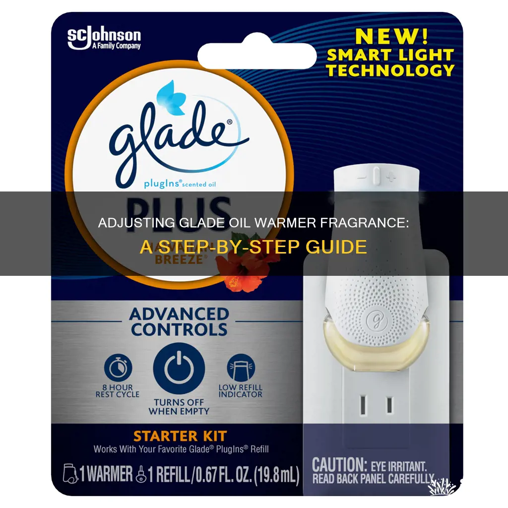 how to adjust glade oil warmer fragrance setting