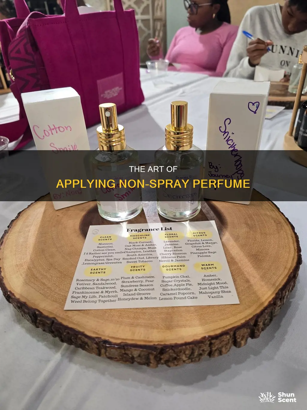 how to apply non spray perfume