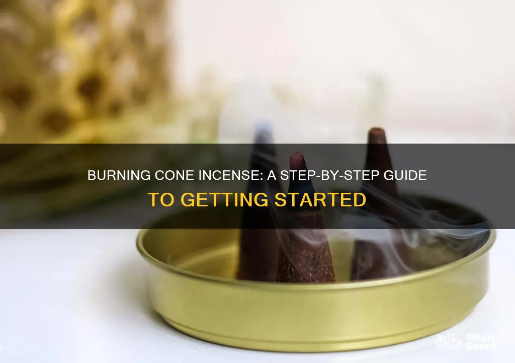 how to burn a cone incense