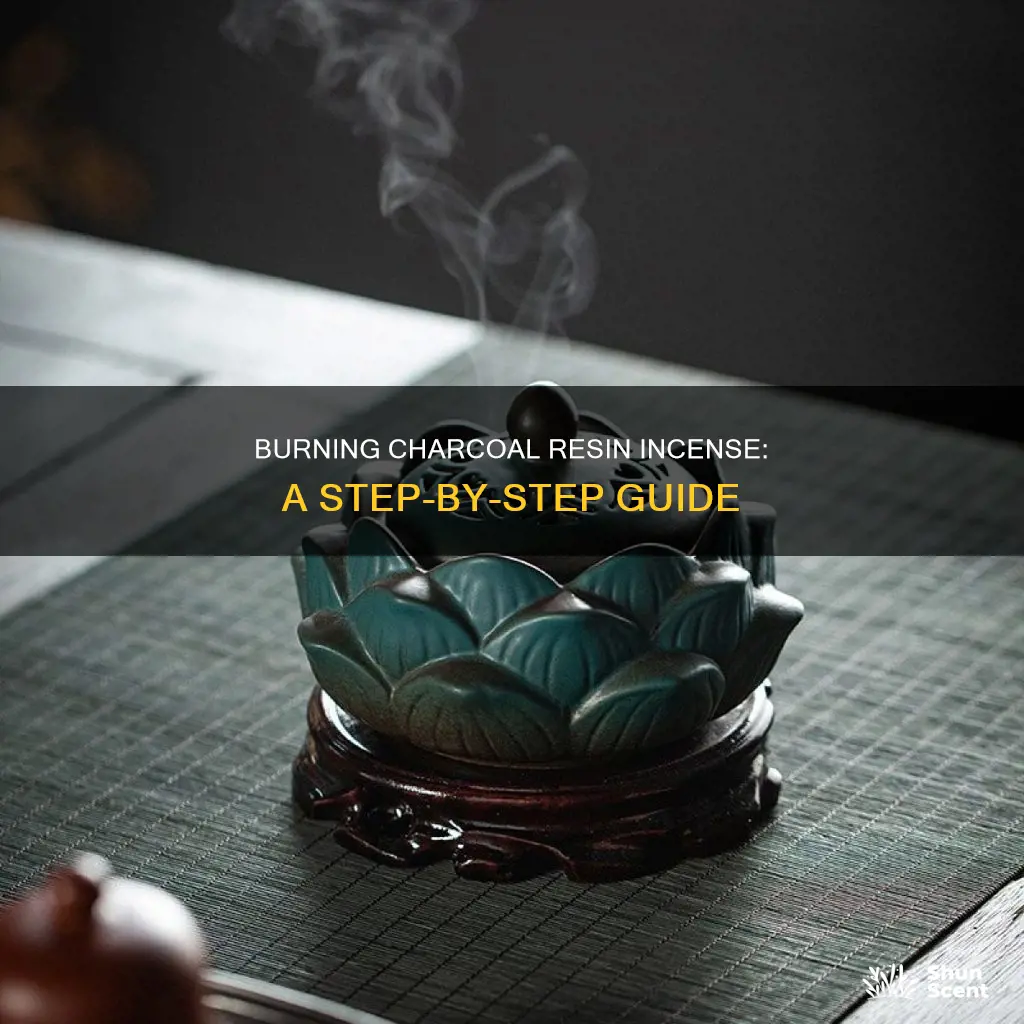 how to burn charcoal resin incense