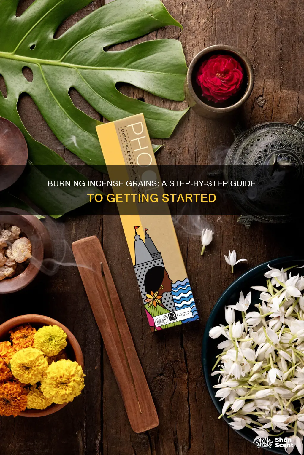 how to burn incense grains