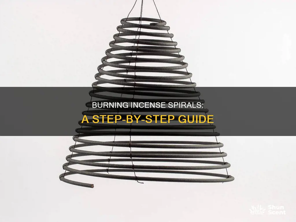 how to burn incense spiral