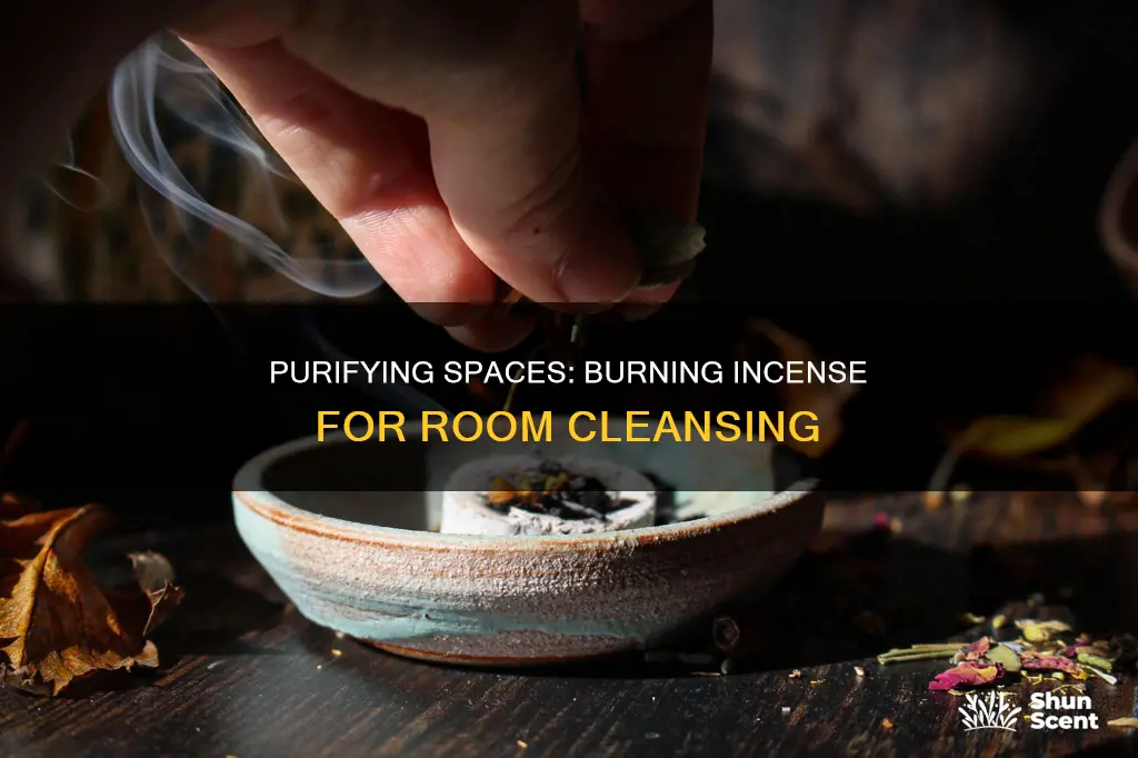 how to burn incense to clean a room