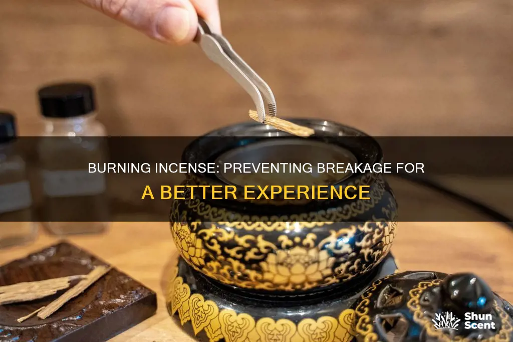 how to burn incense without end falling off