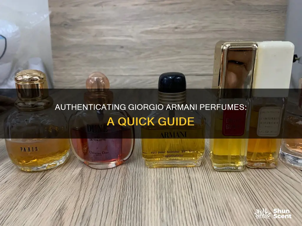 how to check giorgio armani perfume