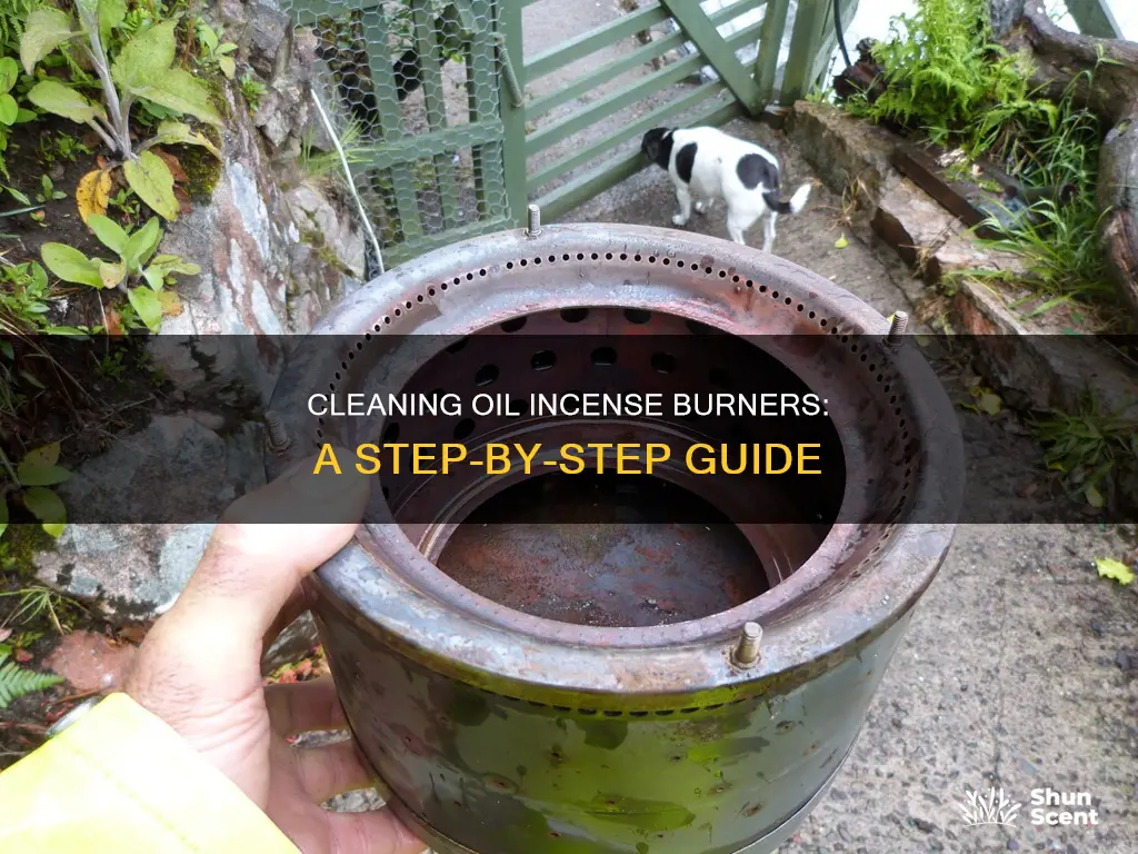 how to clean an oil incense burner