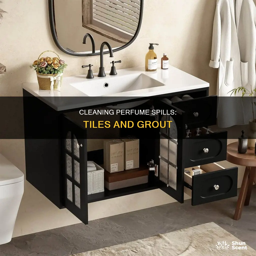 how to clean perfume spill from tile and grout