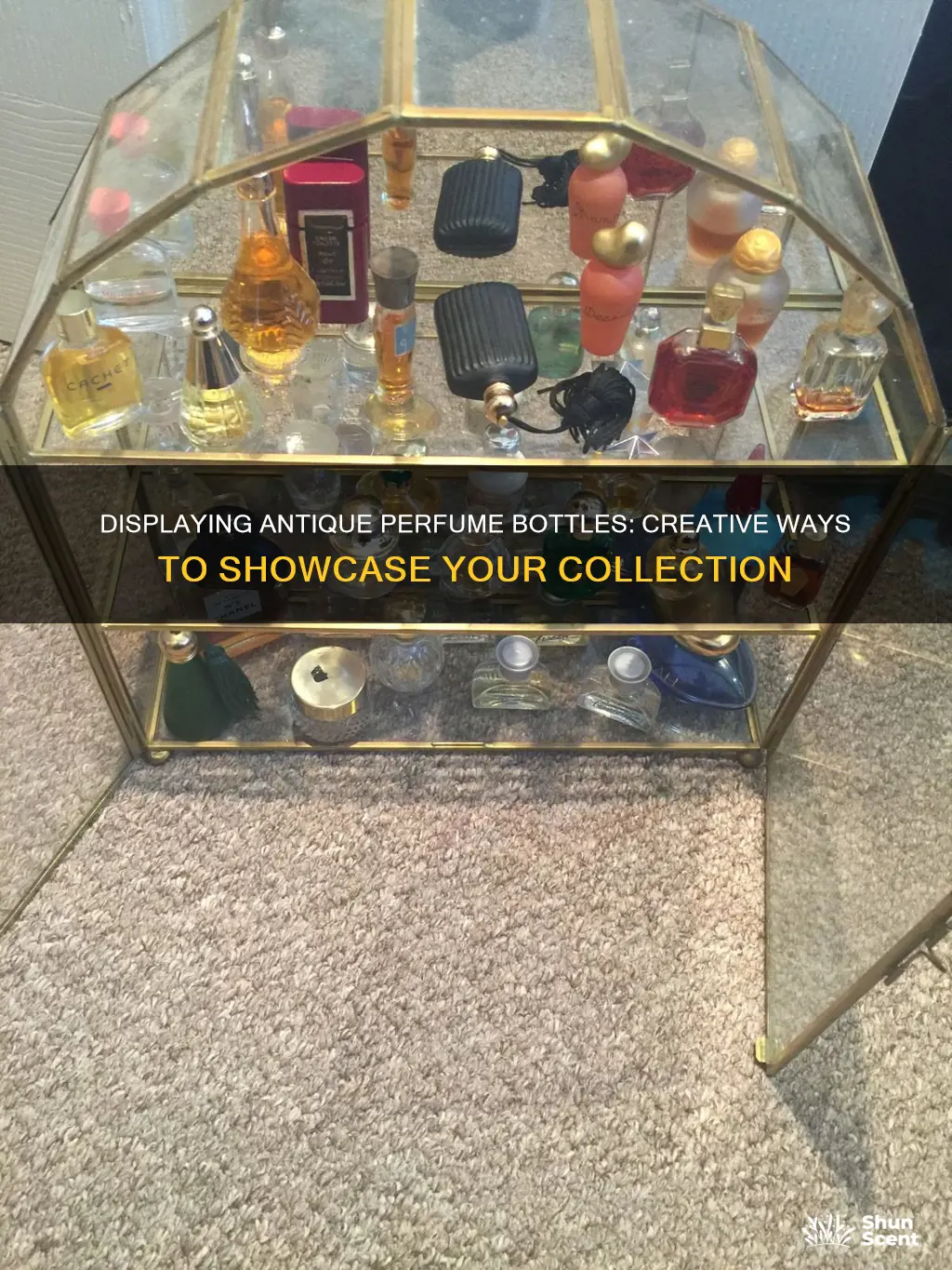 how to display antique perfume bottles