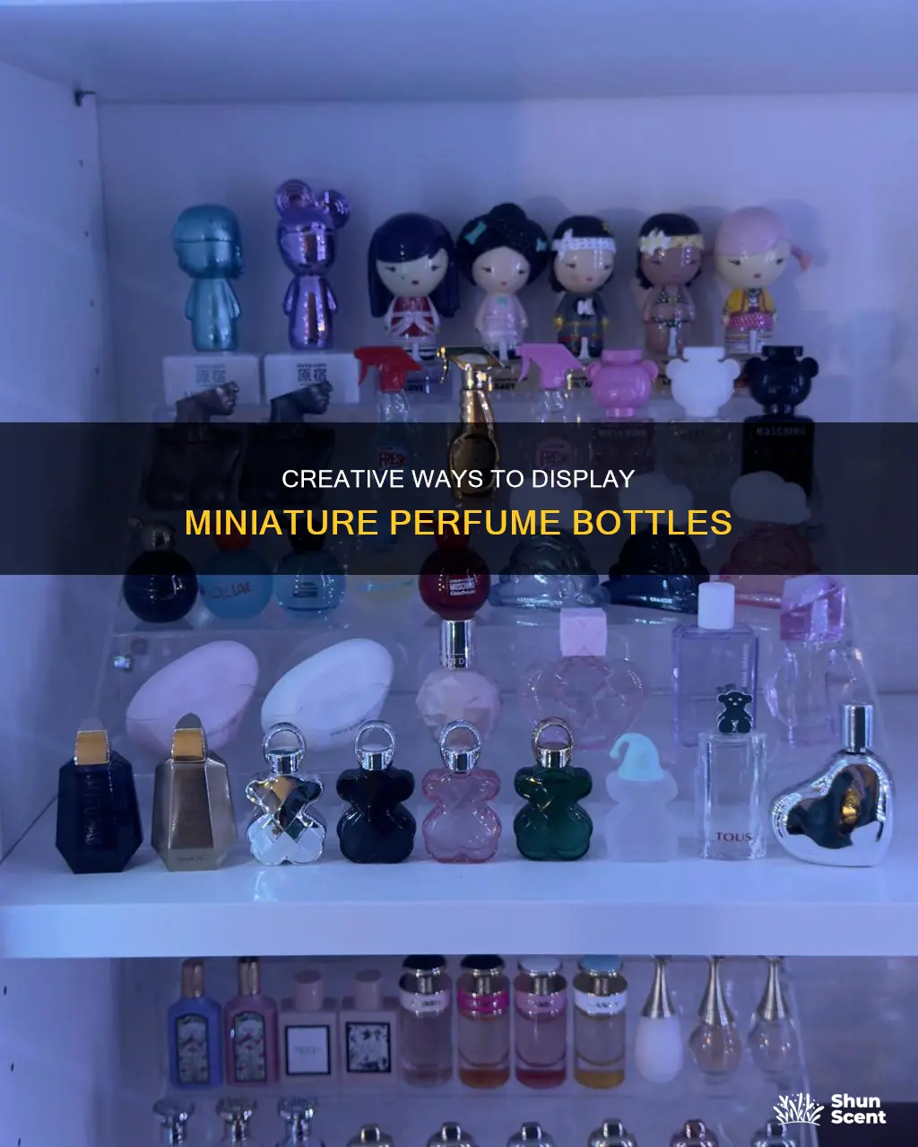 how to display miniature perfume bottles