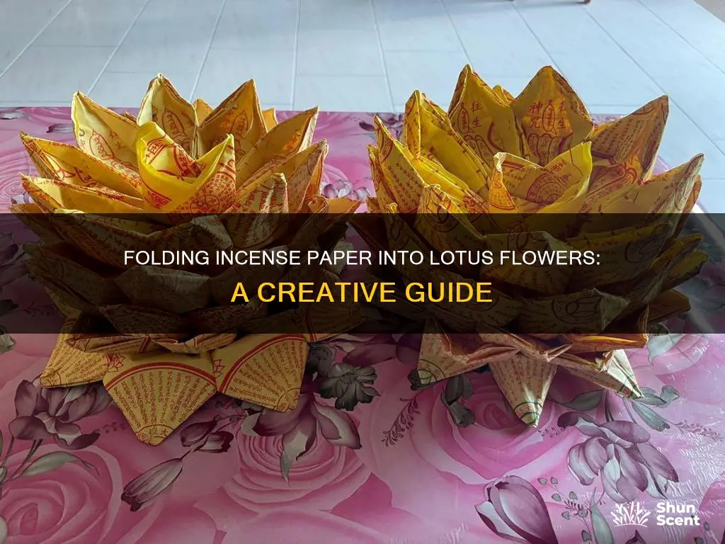 how to fold lotus flower using incense paper