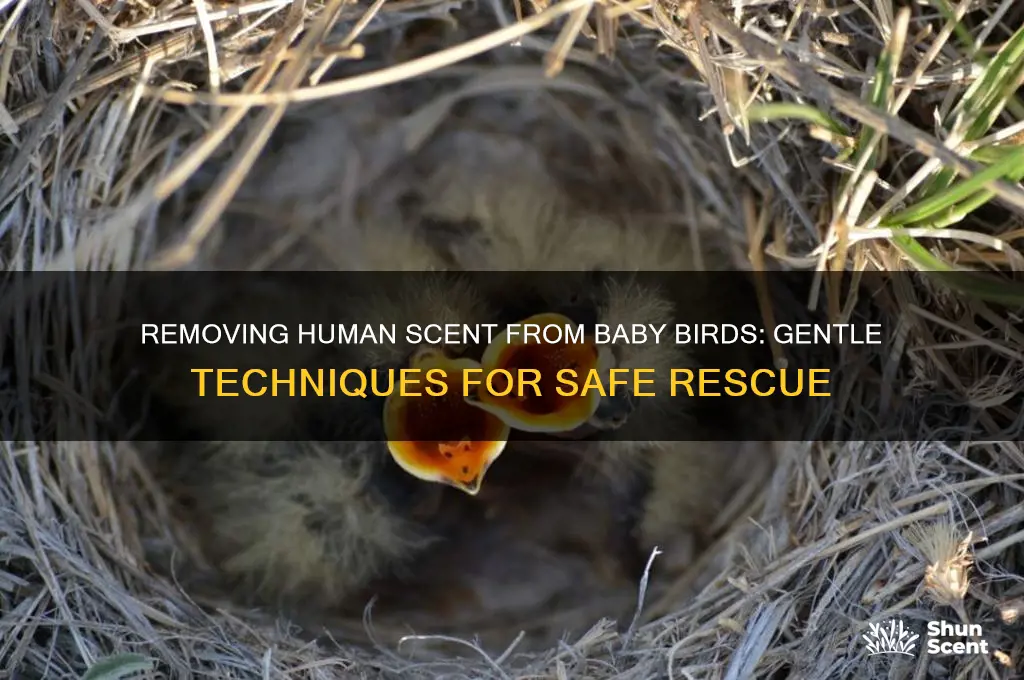 how to get human scent off a baby bird