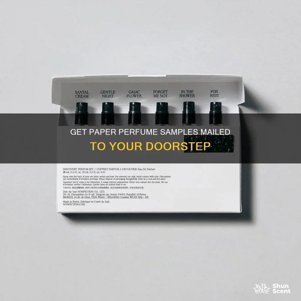 how to get mailed paper perfume samples