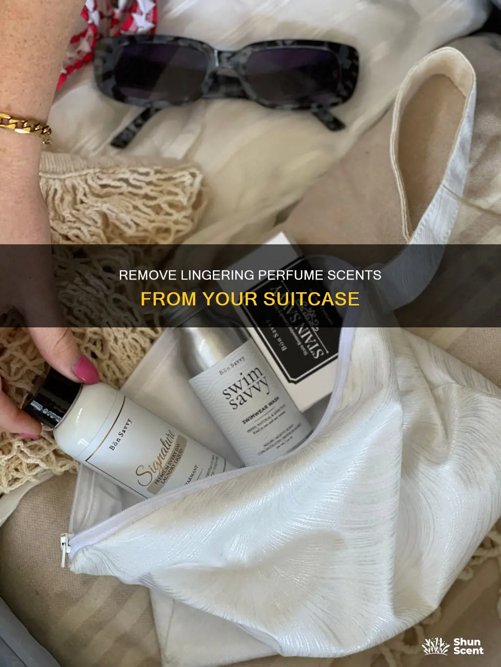 how to get perfume smell out of suitcase
