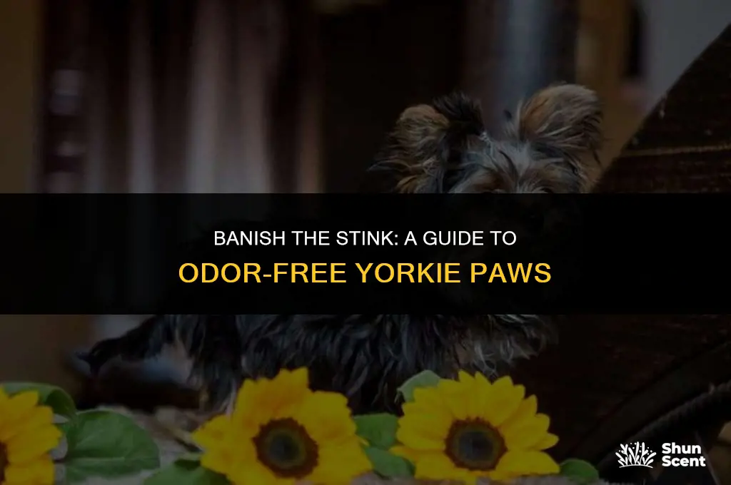 how to get rid of odor on my yorkies feet