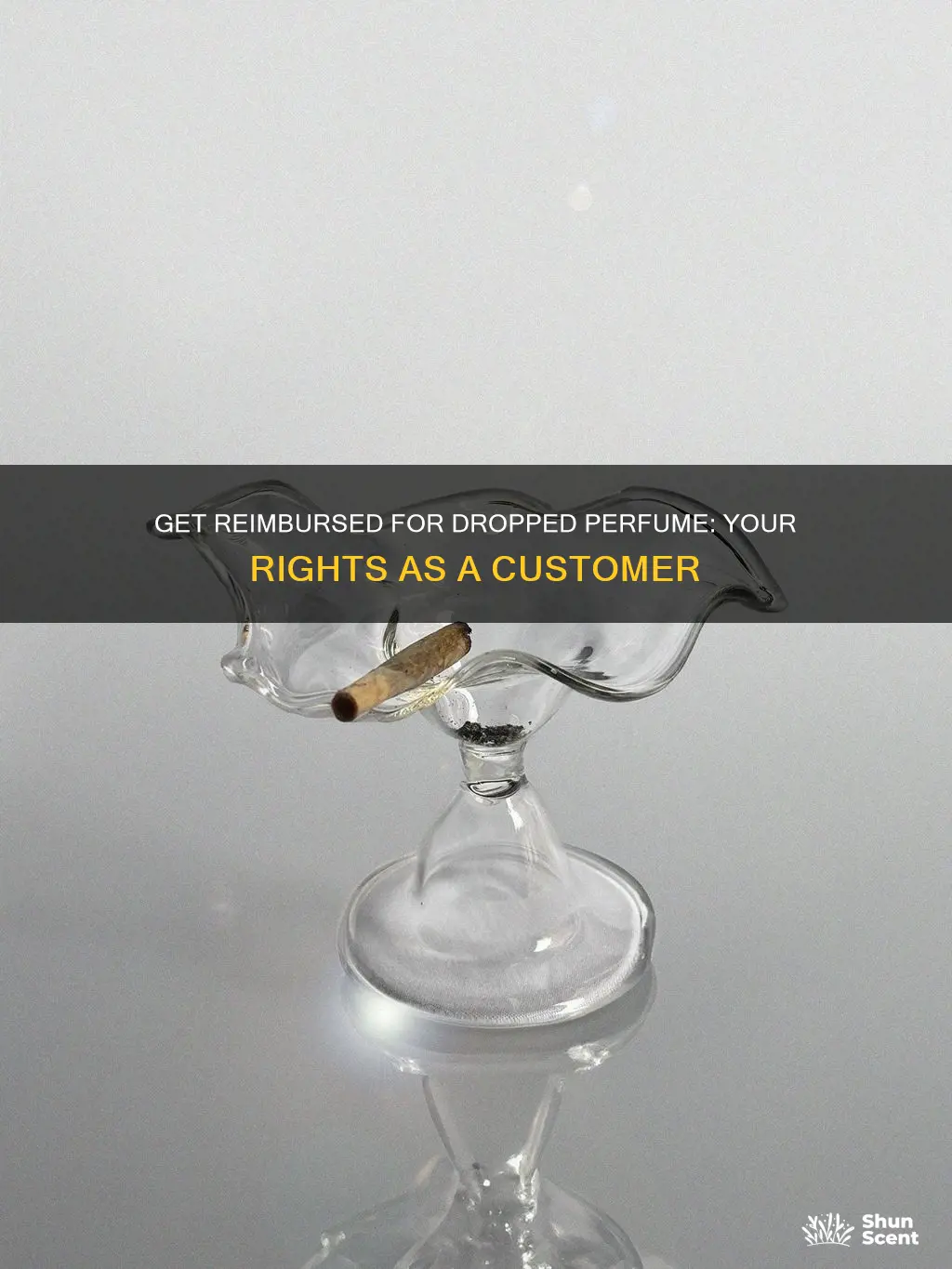 how to get rimbursed for dropped perfume immeadiately after purchasing