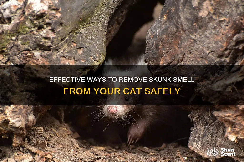 how to get skunk scent off a cat