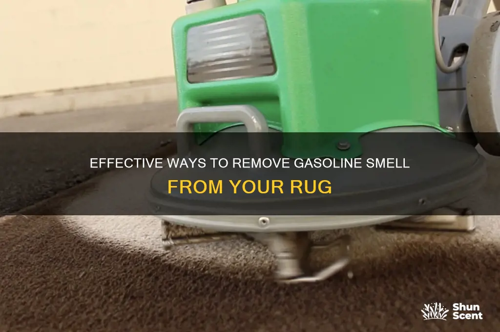 how to get thr scent of gasoline out of rug