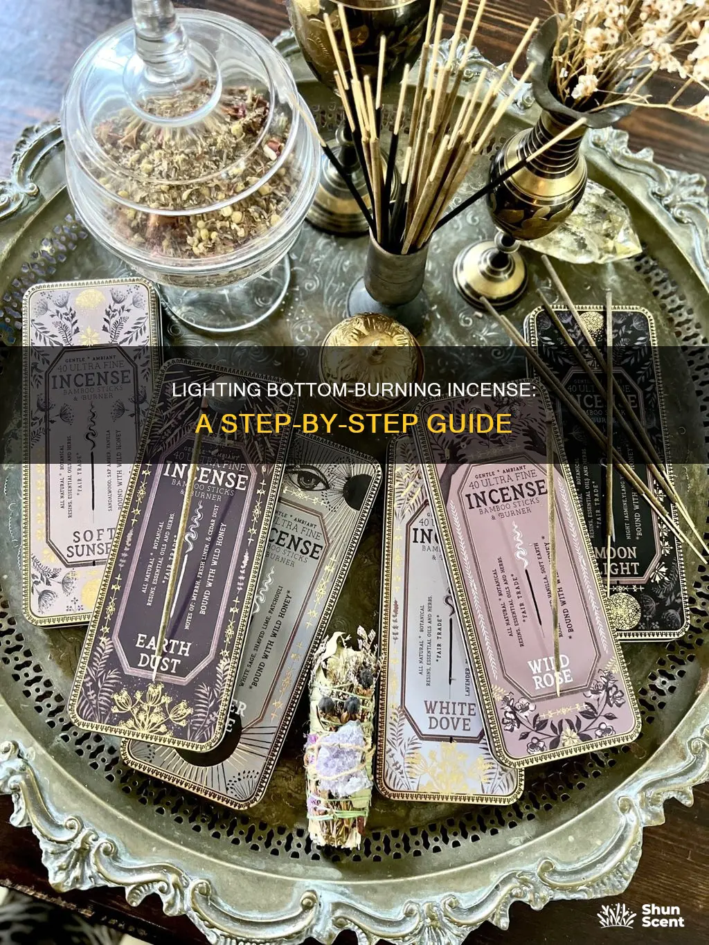 how to light bottom burning incense