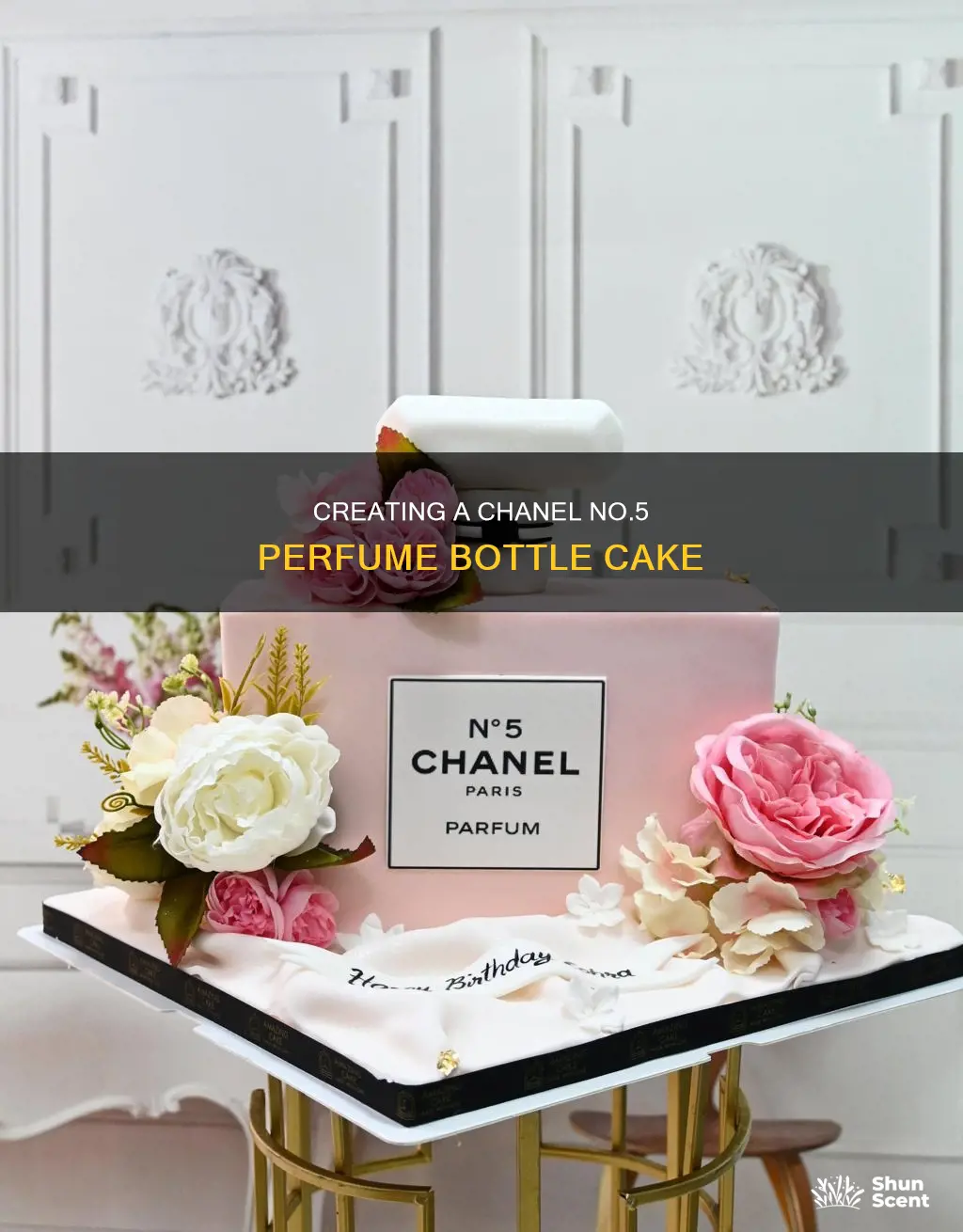 how to make a chanel no5 perfume bottle cake