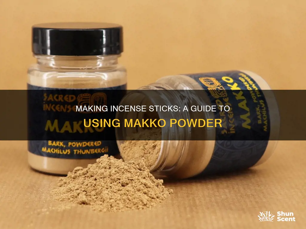 how to make incense sticks with makko powder