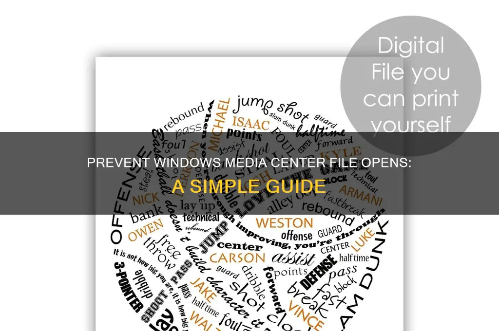 how to not open files on the window media scenter