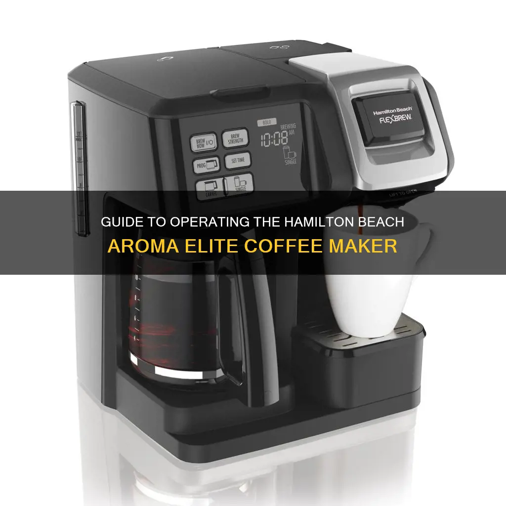 how to operate hamilton beach commercial aroma elite coffee maker